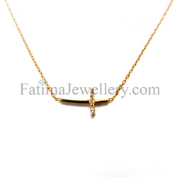 Necklace - Gold Cross With Stones