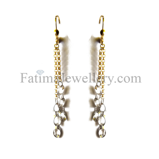 Earrings - Two Tone Gold Hanging