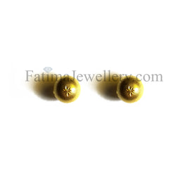 Earrings - Notched Gold Ball Studs