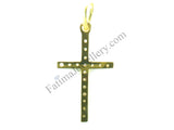 Pendant - Yellow Cross with stones