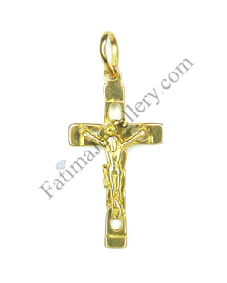 Pendant - Gold Cross with Christ