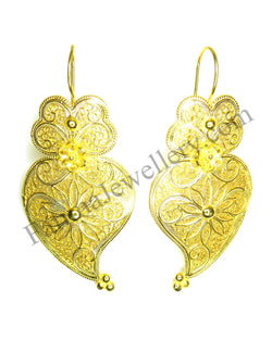 Silver Earring - Filigree with Gold Plating