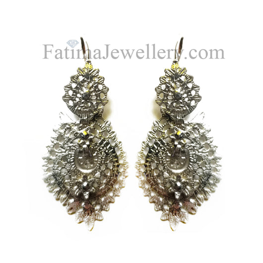 Silver Women's Earrings - Brincos De Rainha